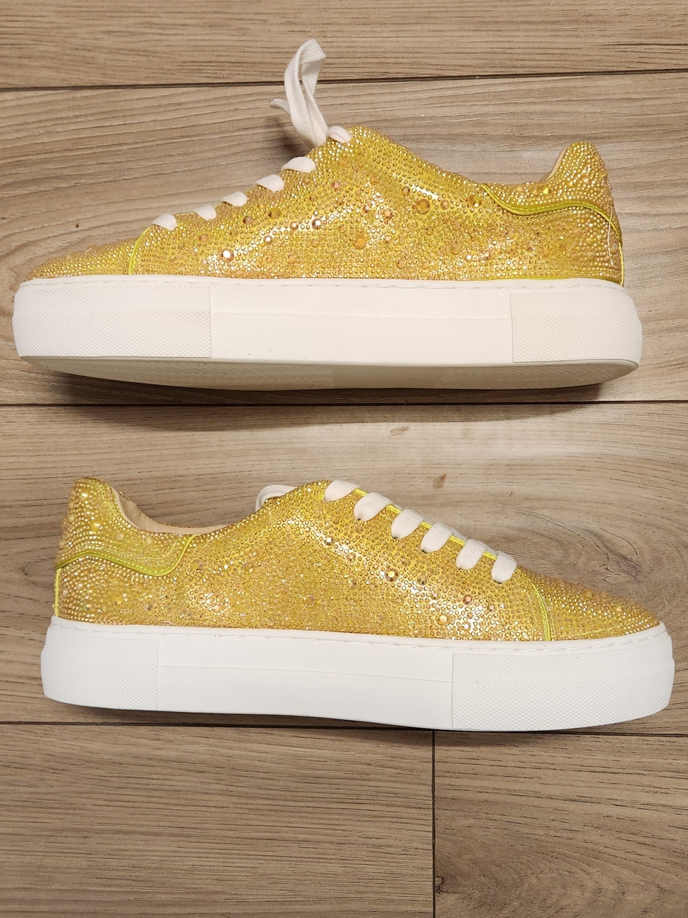 Betsey Johnson Sidny Rhinestone Platform Sneakers Size 8.5